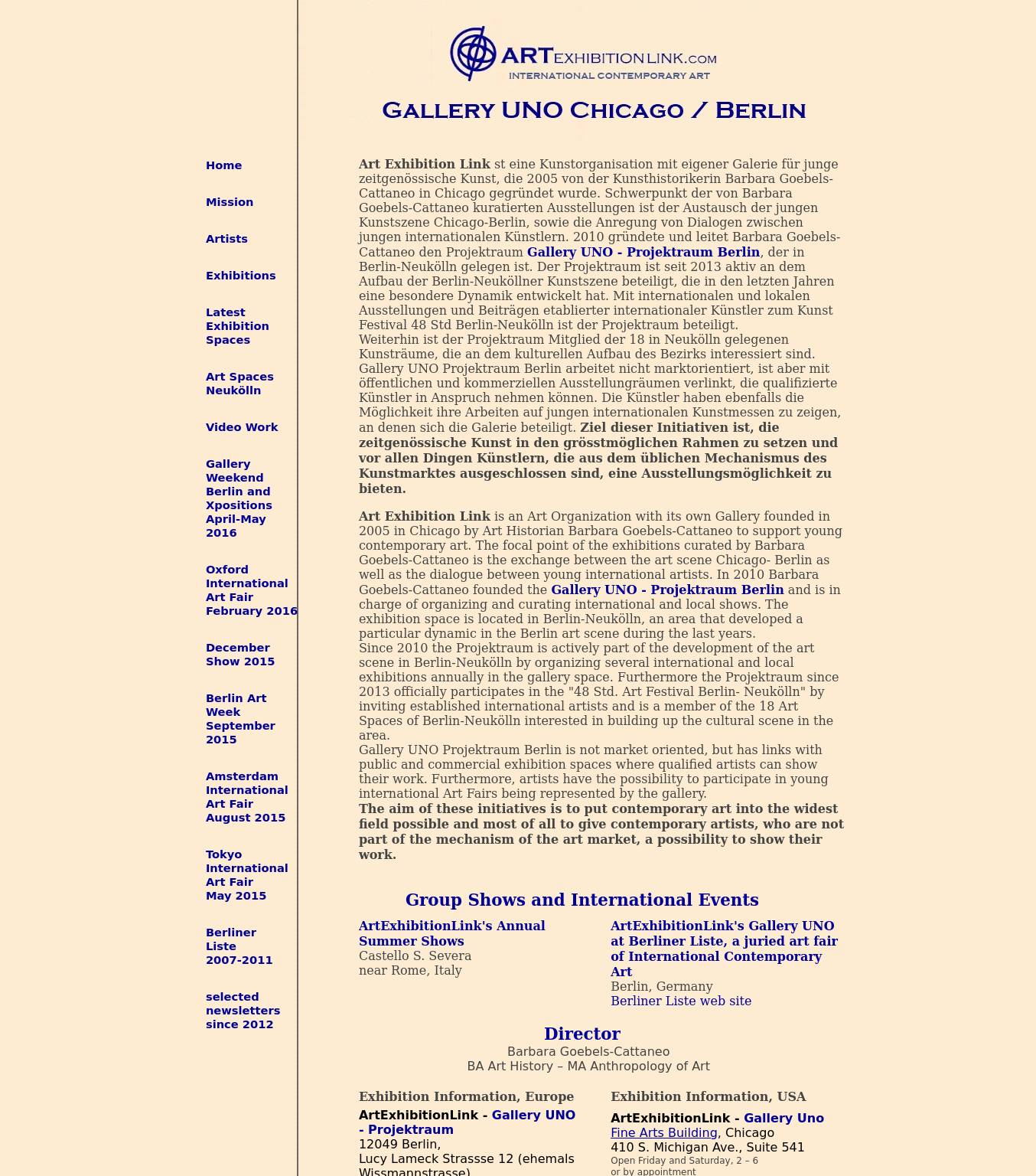 Large screenshot of Gallery UNO Projektraum Berlin