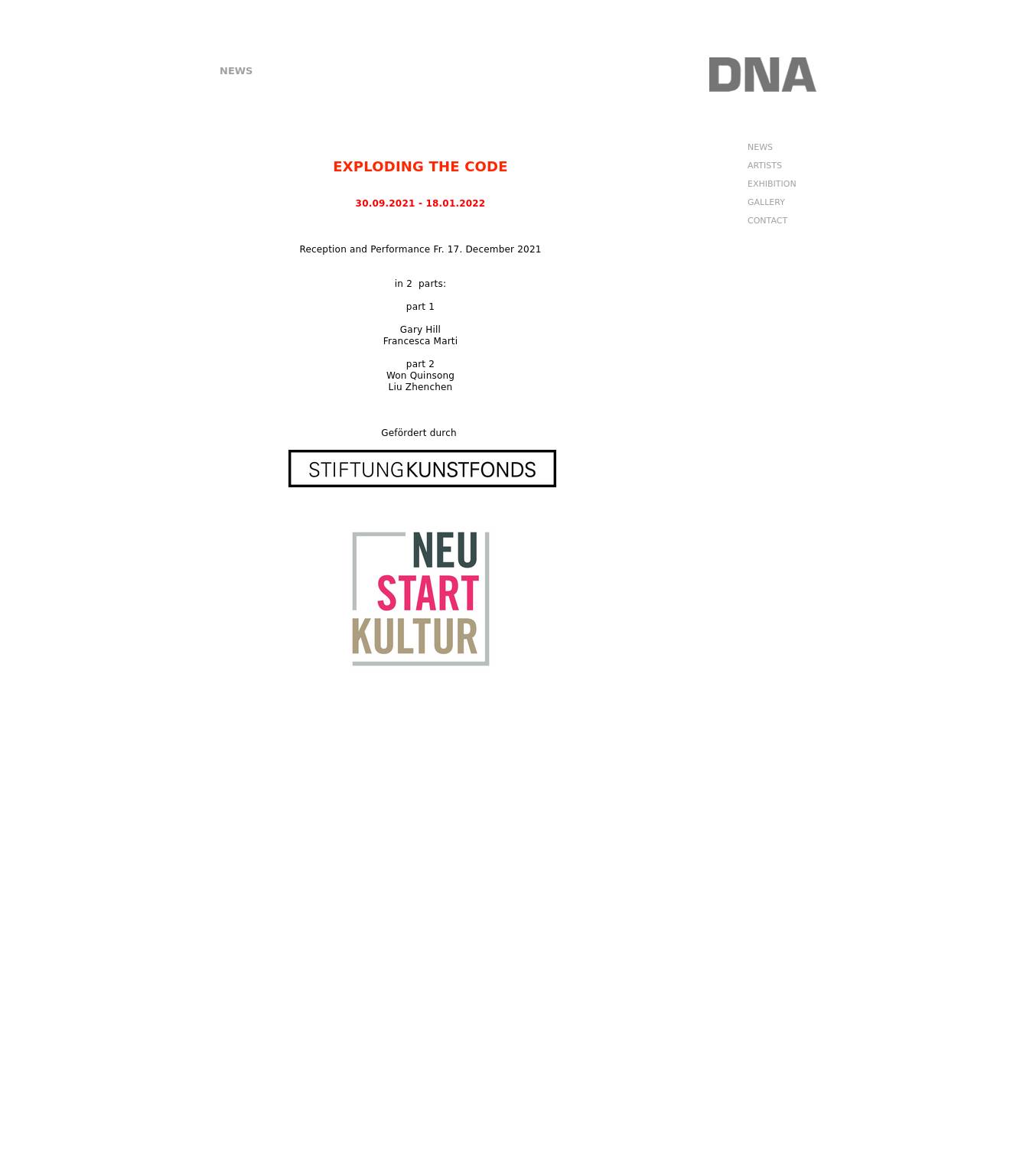 Large screenshot of DNA - Die Neue Aktionsgalerie GmbH