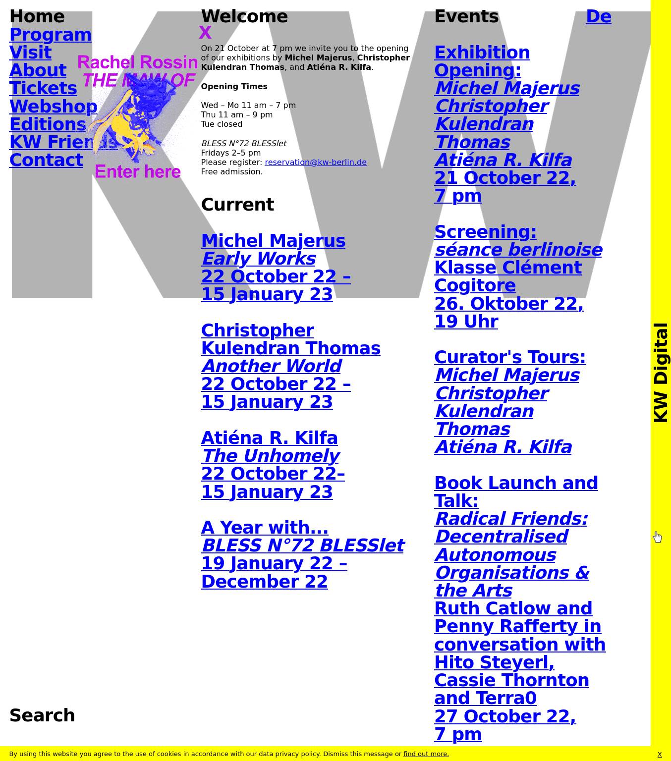 Large screenshot of KW Institute for Contemporary Art