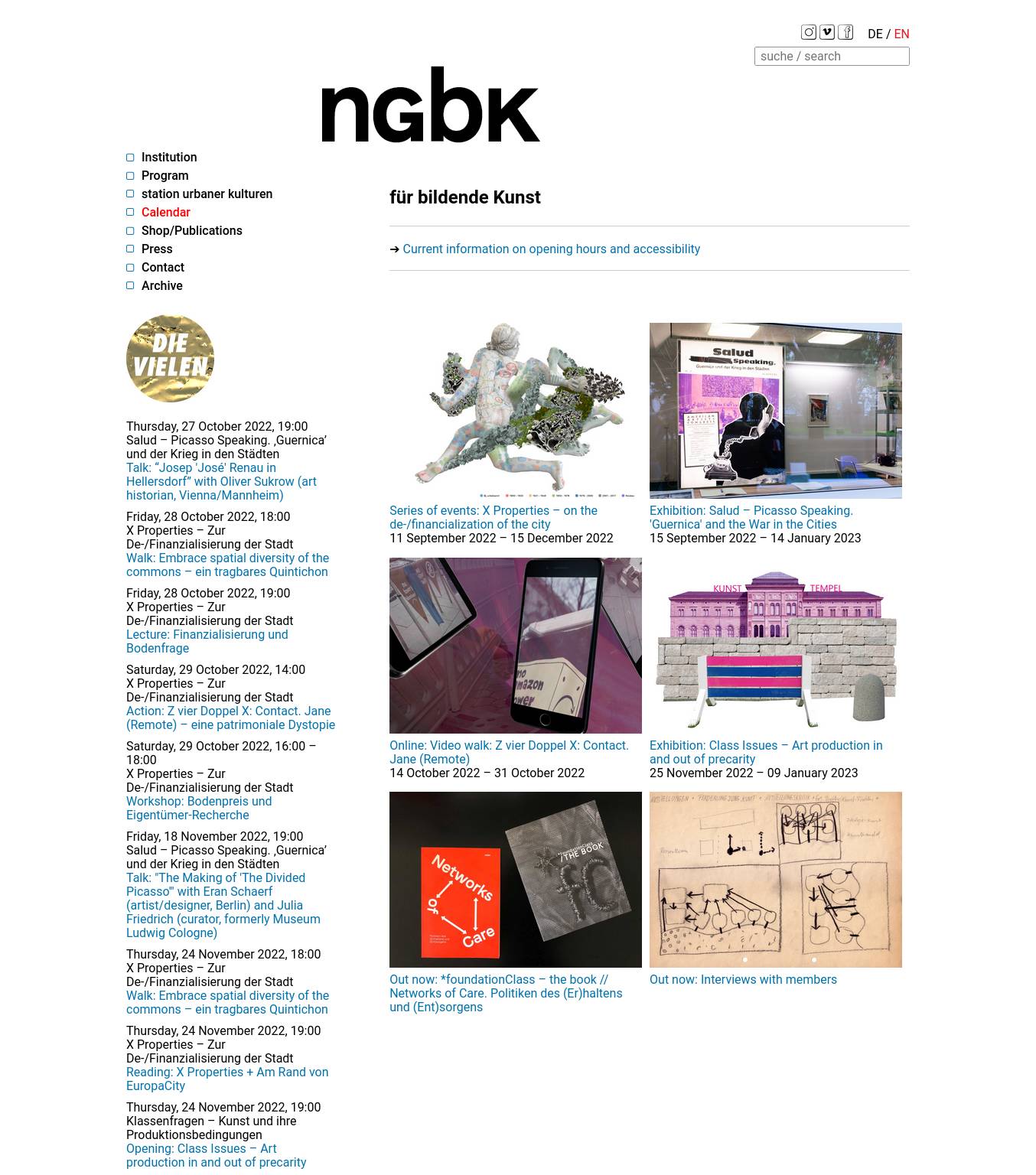 Large screenshot of nGbK