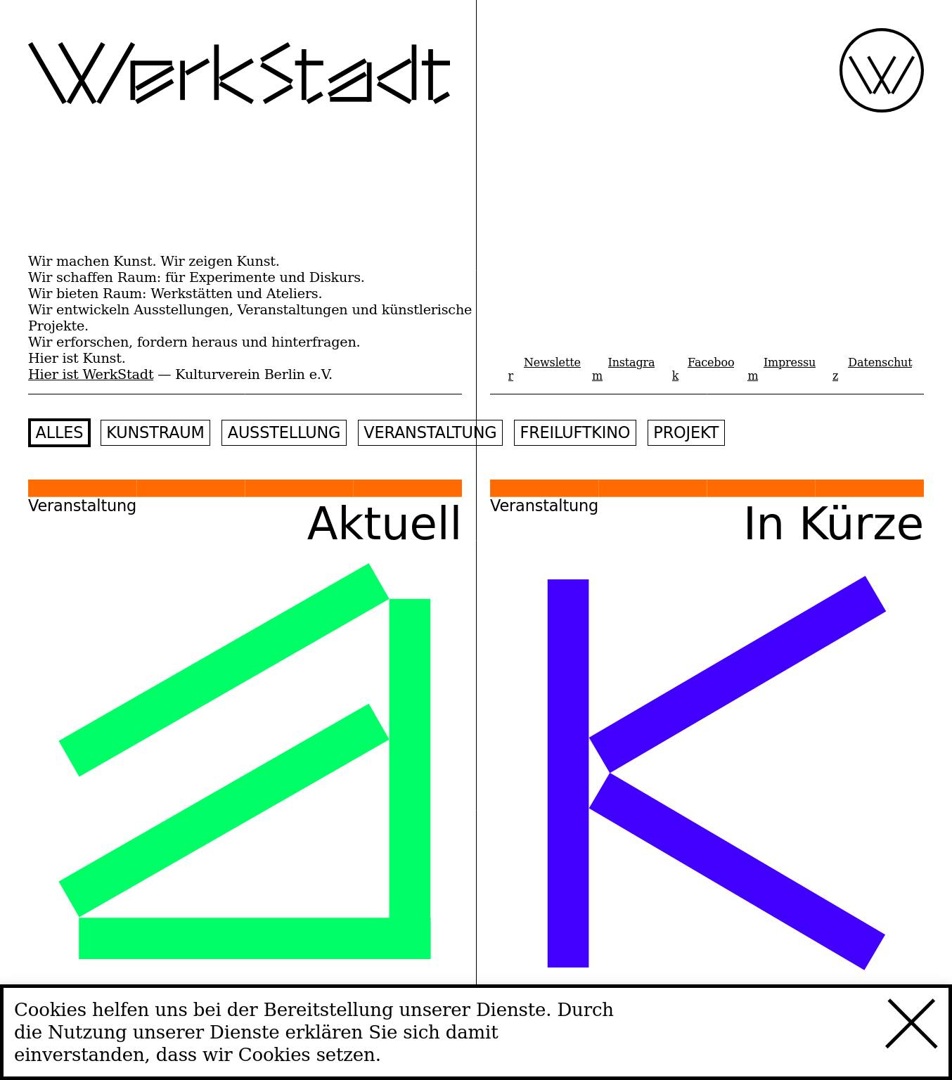 Large screenshot of WerkStadt Kulturverein